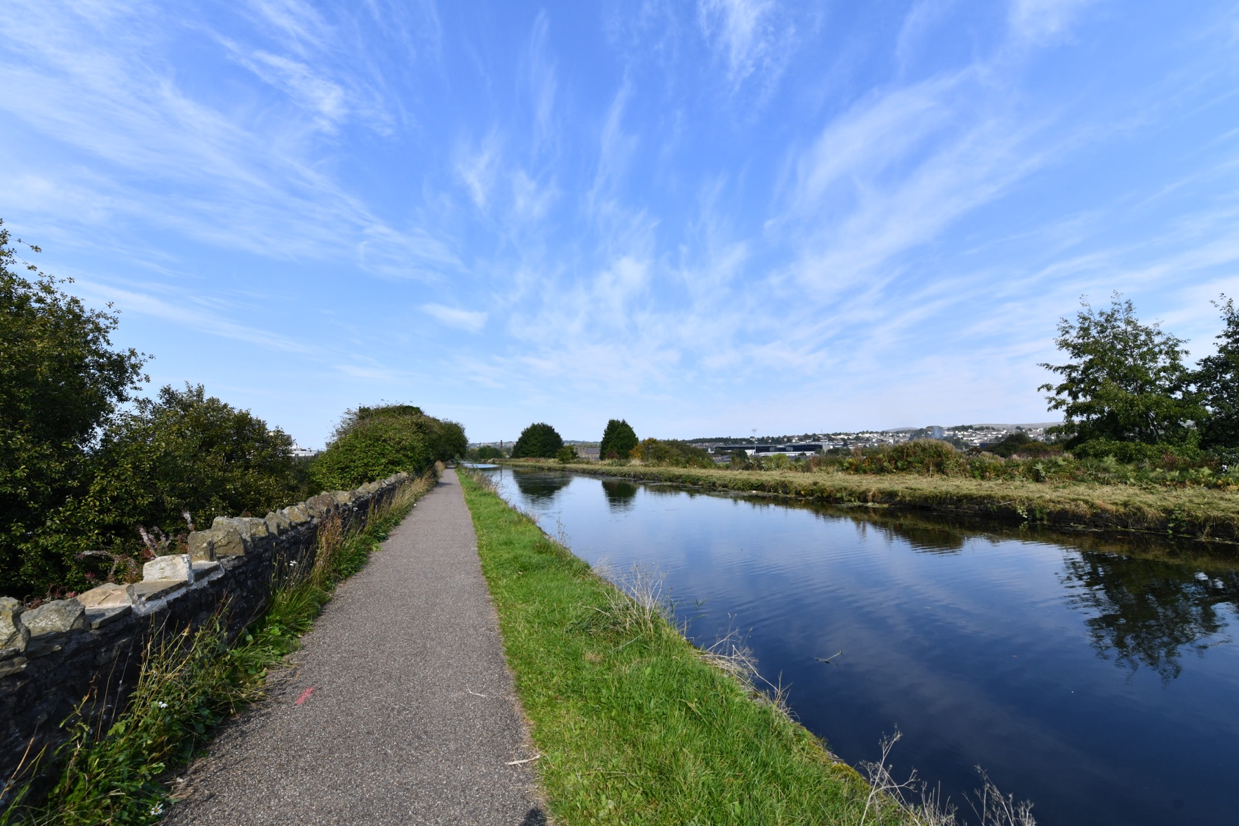 Leeds and Liverpool Canal towpath in Burnley