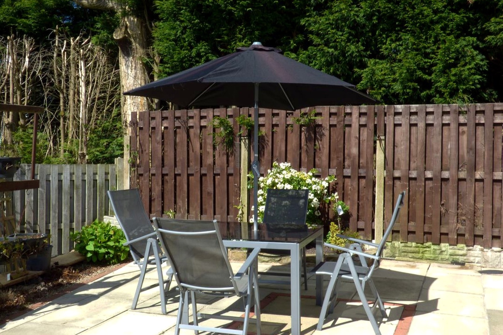 Outdoor patio seating at The Bungalow Burnley