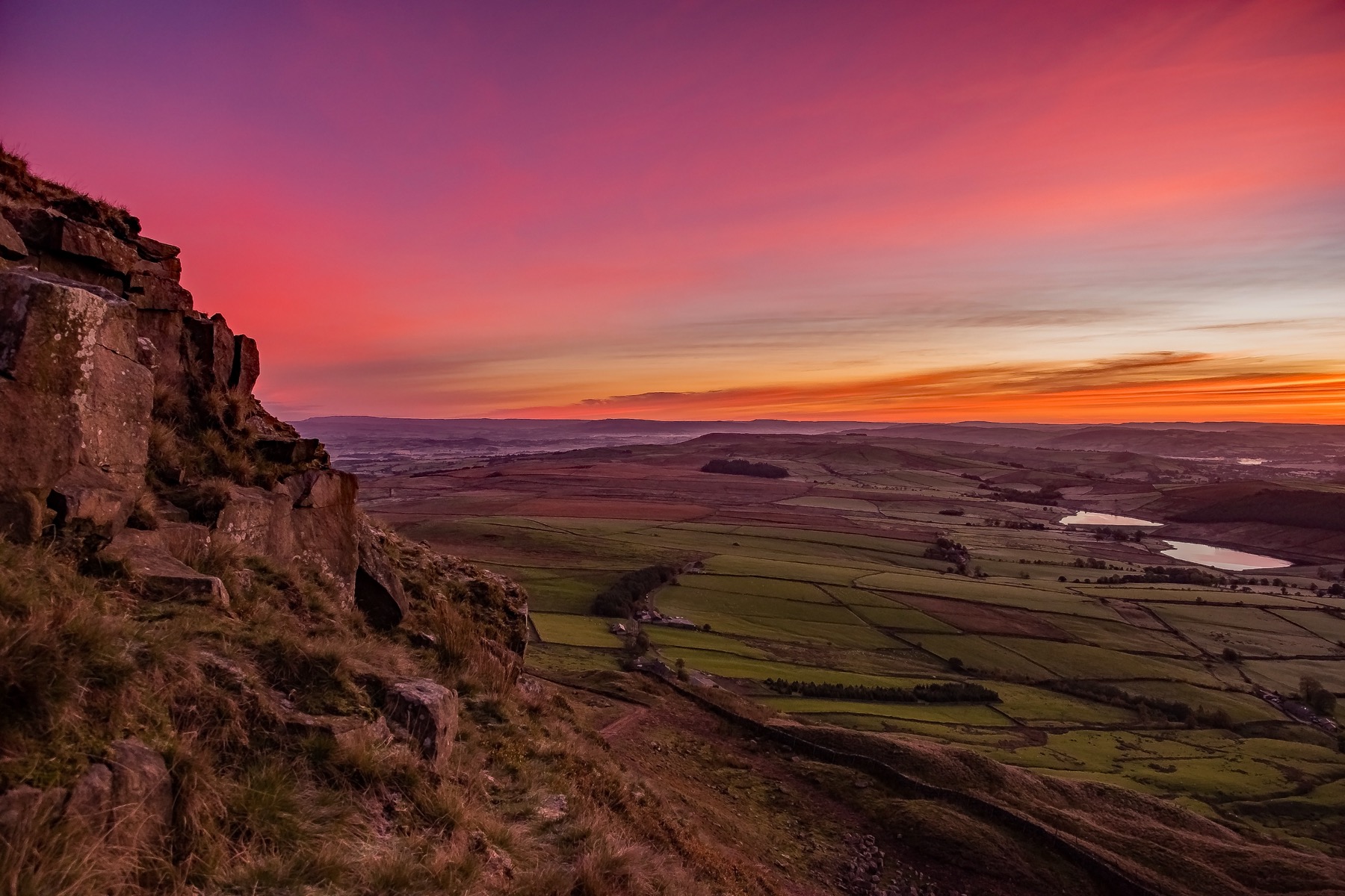 Sunset over Pendle Hill near Burnley and East Lancashire